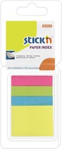 Index Notes index tabs papier Stick'n 50x12mm + 50x38mm, neon assorti, 3x40 index/pad + 40 blaadjes memoblok