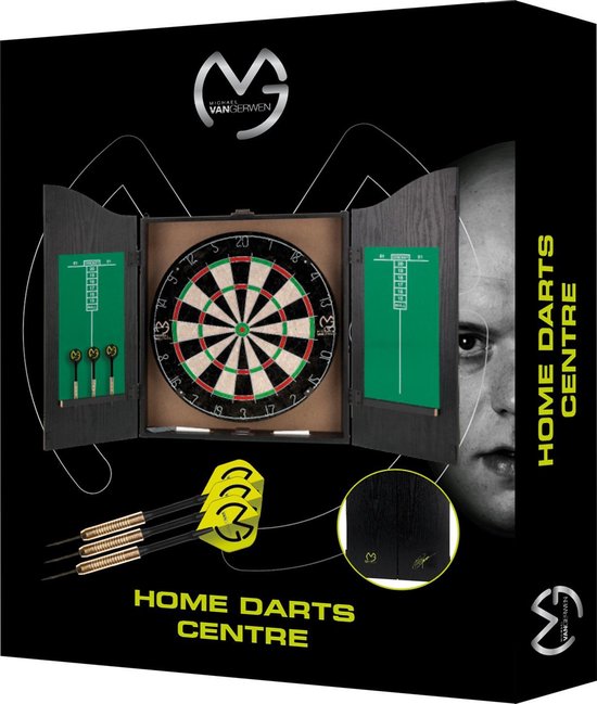 Thumbnail van een extra afbeelding van het spel XQ Max - Michael van Gerwen - Home darts centre - dart kabinet - inclusief - dartpijlen - dartbord - en accessoires - kabinet - starter set - handtekening