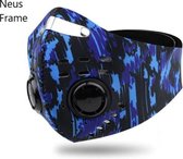 Training masker Met Neus Frame – Masker - Fietsen – Camo Blauw