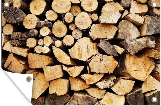 Affiche de jardin bois de chauffage empilé 60x40 cm - petit - Toile de jardin / Toile d'extérieur / Peintures pour l'extérieur (décoration de jardin)