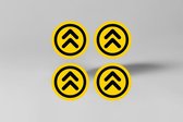 Social Distancing Corona raam,- en vloersticker set “Pijlen rond” 4 stickers per vel 13cm x 13cm - Antislip, verplaatsbaar en laat geen lijmresten achter - 3 vellen per set.