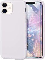 Apple iPhone 11 Hoesje - Siliconen Backcover & Tempered Glass Combi - Wit