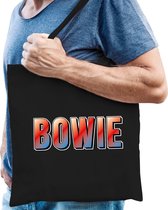 Bowie muziek fan cadeau tas zwart heren- kado tas / tasje / shopper