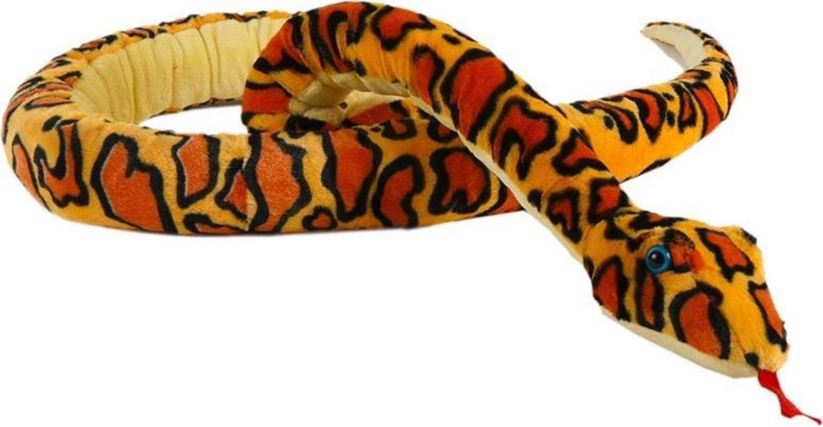 Peluche gros serpent jaune / orange 254 cm - Peluches serpents reptiles -  Jouets pour... | bol.com