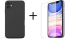 Apple iPhone 11  Hoesje - Siliconen Backcover - Met lensbescherming - Liquid Sillicone Coating - Zwart