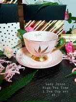 Lady Joint NL - Kop en Schotel - High Tea Party - Keramiek - Roze/Marmer