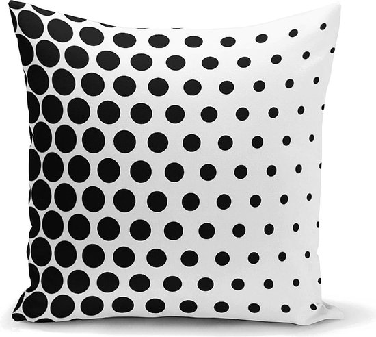 Decoratieve sierkussen zwarte punt patroon- digitaal printen kussen - Kussens woonkamer - binnen of buiten sierkussens 45x45cm