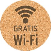 Deurbordje - WiFi - bordje - Gratis WiFi - rond - Kurk