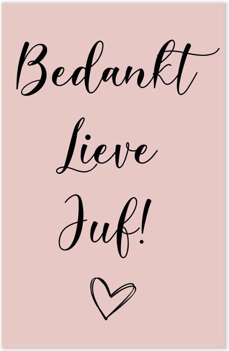 Bedankt lieve juf kadookaartjes - bedankkaartje juf - 5 stuks - Sproetiz