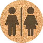 Deurbordje - toiletbord - damestoilet - herentoilet - bordje - dames - heren - rond - Kurk