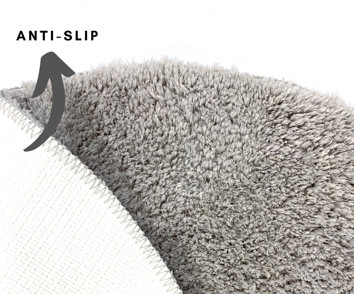 Lucy's Living Luxe badmat FUA Grey– Ø70 cm - grijs – rond - badkamer mat -  badmatten... | bol.com