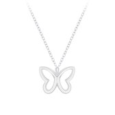 Joy|S - Zilveren vlinder hanger met ketting 36 cm + 5 cm
