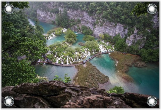 Tuinposter –Nationaal park Plitvicemeren in Kroatië– 150x100 Foto op Tuinposter (wanddecoratie voor buiten en binnen)