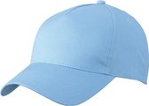 10x stuks 5-panel baseball petjes /caps in de kleur lichtblauw voor volwassenen - Voordelige lichtblauwe caps