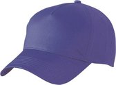 5x stuks 5-panel baseball petjes /caps in de kleur paars voor volwassenen - Voordelige paarse caps