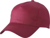 5x stuks 5-panel baseball petjes /caps in de kleur bordeaux rood voor volwassenen - Voordelige rode caps