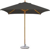 Tradewinds Classic Parasol - hout (eucalyptus) - vierkant 2,2m X 2,2m - grote parasol - Zwart