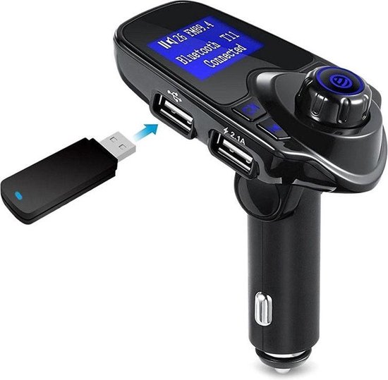 loterij Eik Hoofd T11 FM Transmitter Bluetooth Draadloze Carkit 2 USB poort/ MP3 Speler  Mobiel /... | bol.com