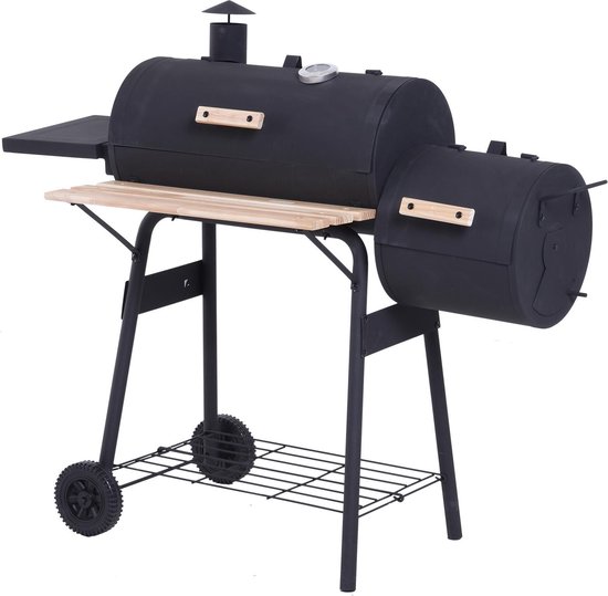 voor mij rijk gastvrouw EKEO - Barbecue houtskoolgrill met schoorsteen BBQ - 124 x 53 x 108 cm -  Zwart | bol.com