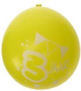 8x stuks party ballonnen 3 jaar thema - verjaardag feestartikelen en versieringen