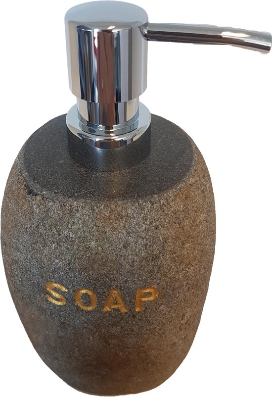 Luxe handzeepdispenser natuursteen marmer donker grijs J-stone | bol.com