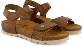 Travelin' Altea - Leren Dames Sandalen - Slippers - Cognac bruin - Maat 39