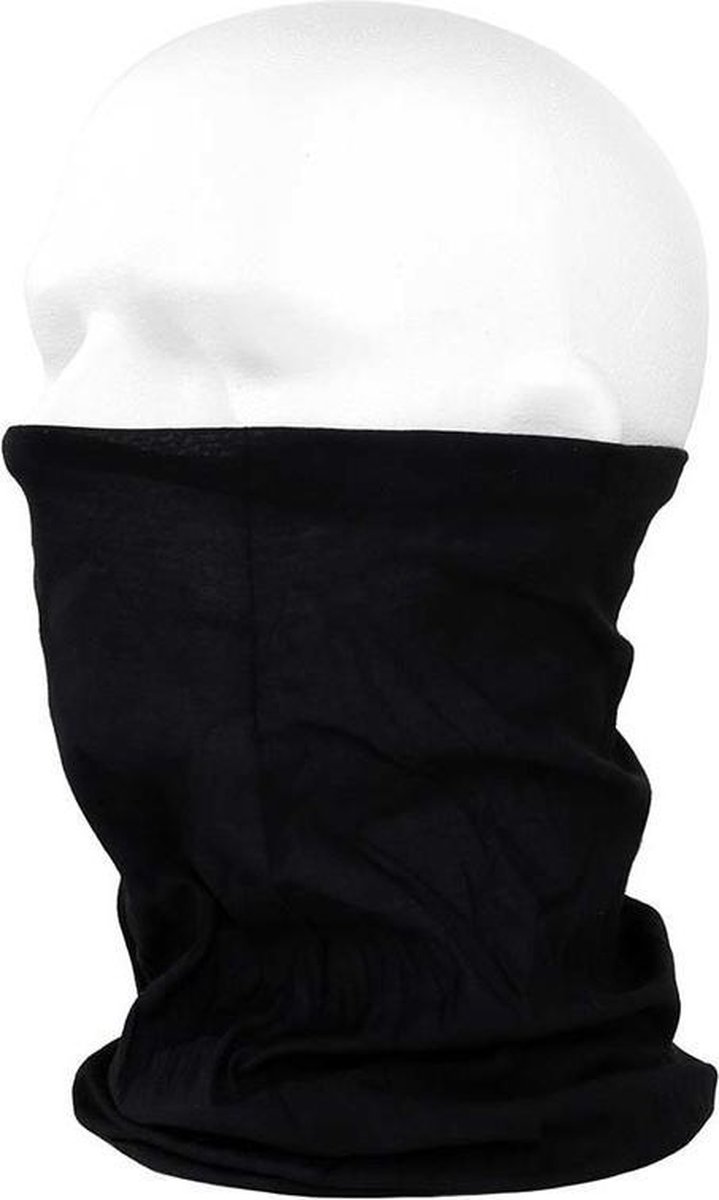 Morf sjaal zwart voor motorrijders - Hals mond neus bandana / doek - Anti stof wrap voor gezicht - Merkloos