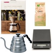 Hario V60 slow coffee kit + Hario V60 Weegschaal + Hario V60 Waterketel 1.2 liter + Bristot BIO 100% biologische koffie