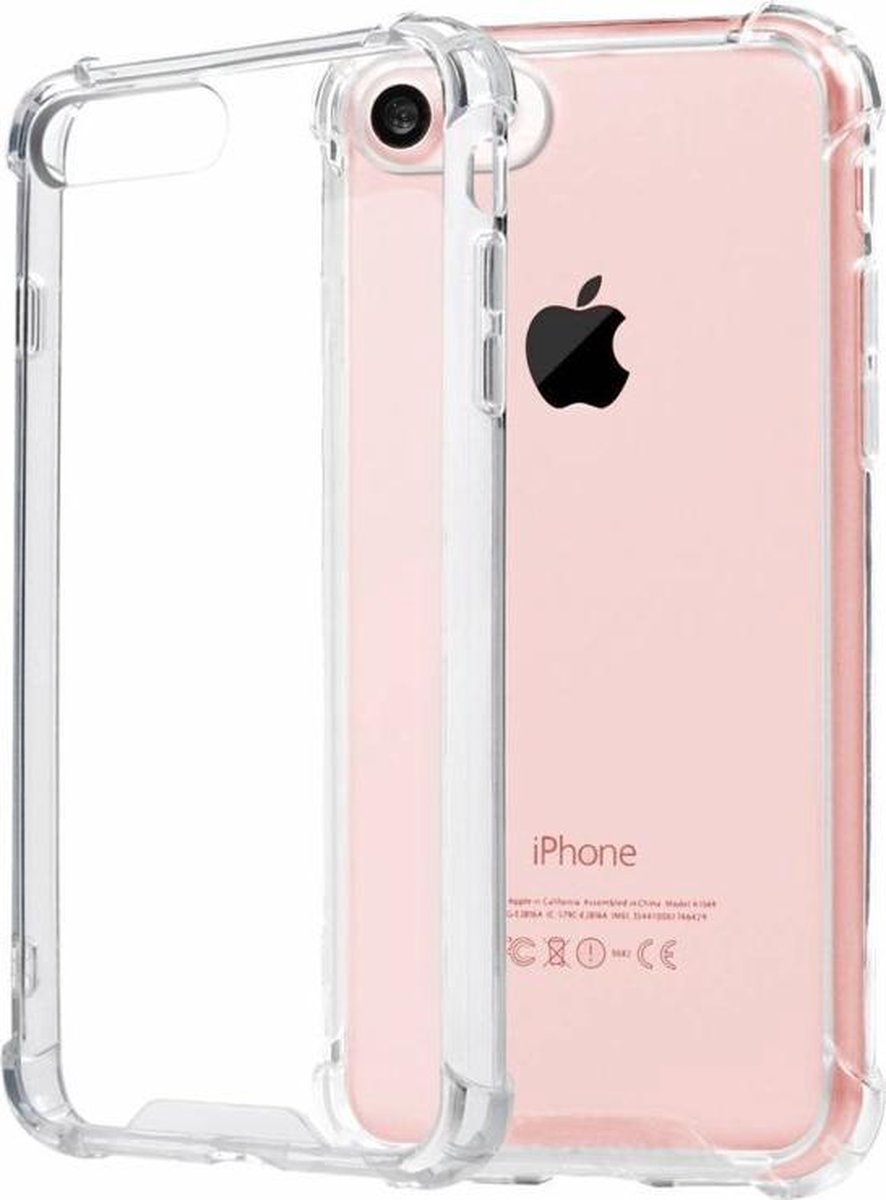 Transparant Tpu Backcase Hoesje met versterkte randen Geschikt voor iPhone SE (2020)