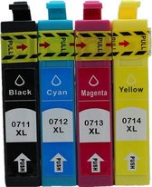 Huismerk Epson T0715 inkt cartridges  Multipack 4 suks ) - Huismerk XXL Hoge Capaciteit