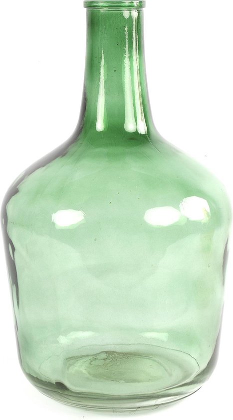 Vaas - transparant groen - - fles - D25 x H42 cm |