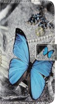 ADEL Kunstleren Book Case Portemonnee Pasjes Hoesje Geschikt voor Samsung Galaxy A9 (2018) - Vlinder