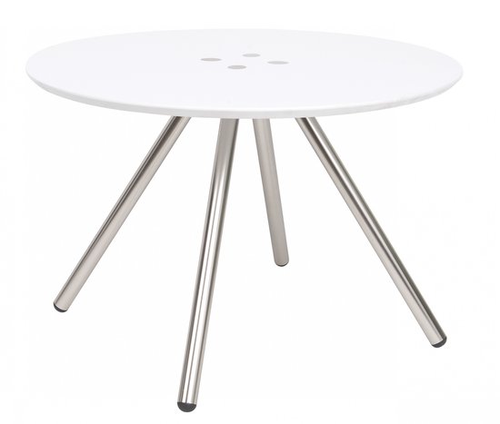 Salontafel Sliced - Wit, satijn finish poten - 60x40cm