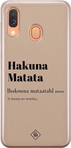 Samsung A40 hoesje siliconen - Hakuna matata | Samsung Galaxy A40 case | Bruin/beige | TPU backcover transparant