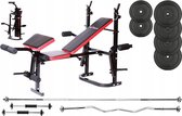 Halterbank inc. 50 kg gewichten - Sportbank - Gewichtenbank - Fitnessbank - Opklapbaar
