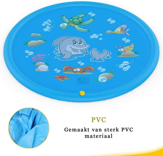 Waterspeelmat groot 170 cm - Speelmat met fontein - Waterpret voor kinderen - Waterspeelgoed - Watermat met sproeier - Waterspel - Spelen met water - Splash pad - Zwembad met fontein — afbeelding 3