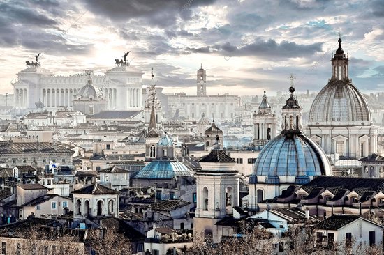 JJ-Art | Skyline de Rome et du Vatican en Italie à l'huile Fine Art |  villes,... | bol.com