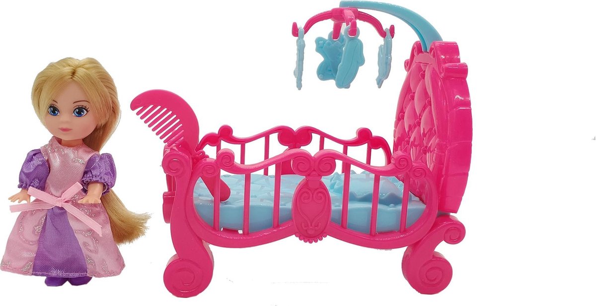 Calleigh Mini Bed inclusief Pop en Kam - Roze