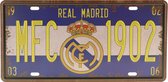 Wandbord – Mancave – Real Madrid – Spanje – Vintage - Retro -  Wanddecoratie – Reclame bord – Restaurant – Kroeg - Bar – Cafe - Horeca – Metal Sign – Fifa – La Liga - 15x30cm