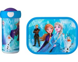 foto van Mepal lunchset Campus – Broodtrommel en Drinkbeker voor kinderen – Bento box – Schoolbeker – Frozen 2