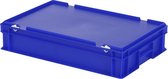 Stapelbak met deksel - Opbergbox - 600x400xH135mm - blauw