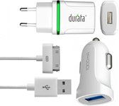 Durata AC Adapter Smart Mini oplader + 30-pin kabel + Autolader 1A DR-A3002 Voor iPhone 3G / 3GS / 4 / 4S