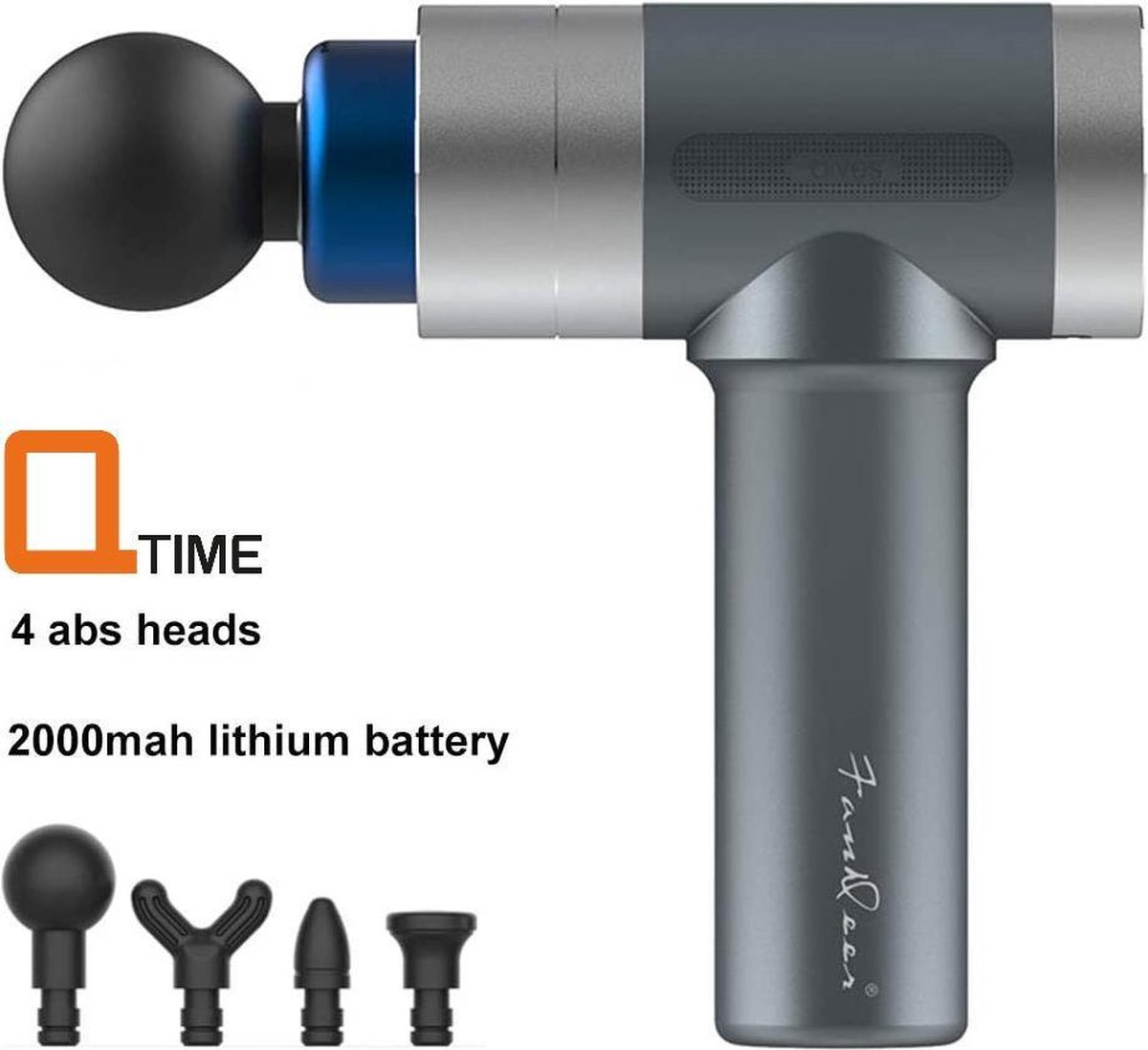 Q-time - Digitale Massage Gun - Professionele Sport Massage - Rug Massage - Nek Massage - Massage Apparaat - Spier Massage - Stress Massage - Triggerpoint - Spierherstel & Spierontspanning - Digitaal