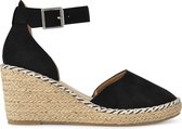 PS Poelman Espadrilles met Sleehak - Enid - Zwart - Maat 39