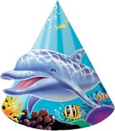 16x stuks Oceaan thema verjaardag feesthoedjes - Feestartikelen kinder feestje