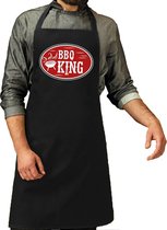 BBQ / Barbecue king schort zwart - cadeau schort voor heren - Verjaardag / Vaderdag kado