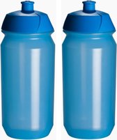 2 x Tacx Shiva Bidon - 500 ml - Transparant Blauw - Drinkbus