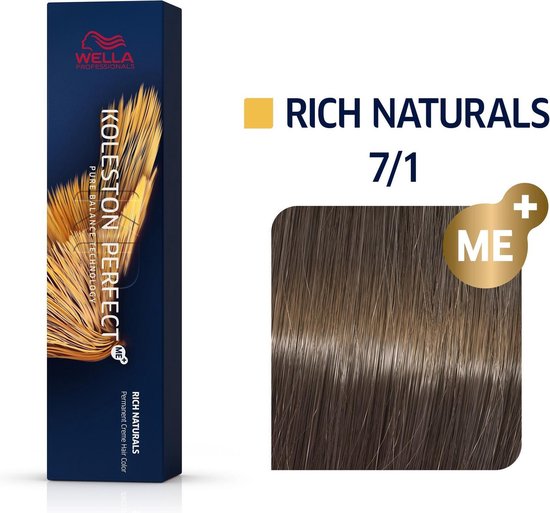Wella Koleston Perfect Me+ Rich Naturals 7/1 Blond Cendré 60ml