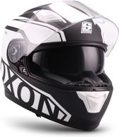 SOXON ST-1001 Race integraal helm, motorhelm, scooterhelm ECE keurmerk, Zwart Wit, XXL hoofdomtrek 63-64cm