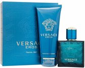 Versace Eros Eau De Toilette Spray + Shower Gel For Men Gift Set